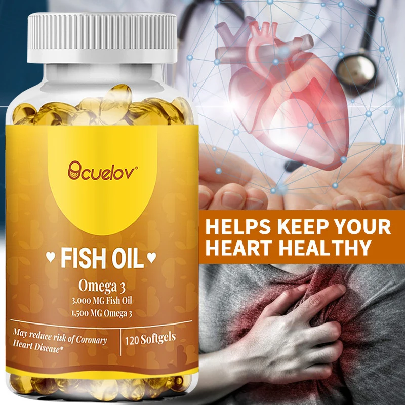 

Fish Oil Omega 3 Supplement, Cardiovascular Support, Enhances Brain Function, Promotes Heart, Immune and Skin Health