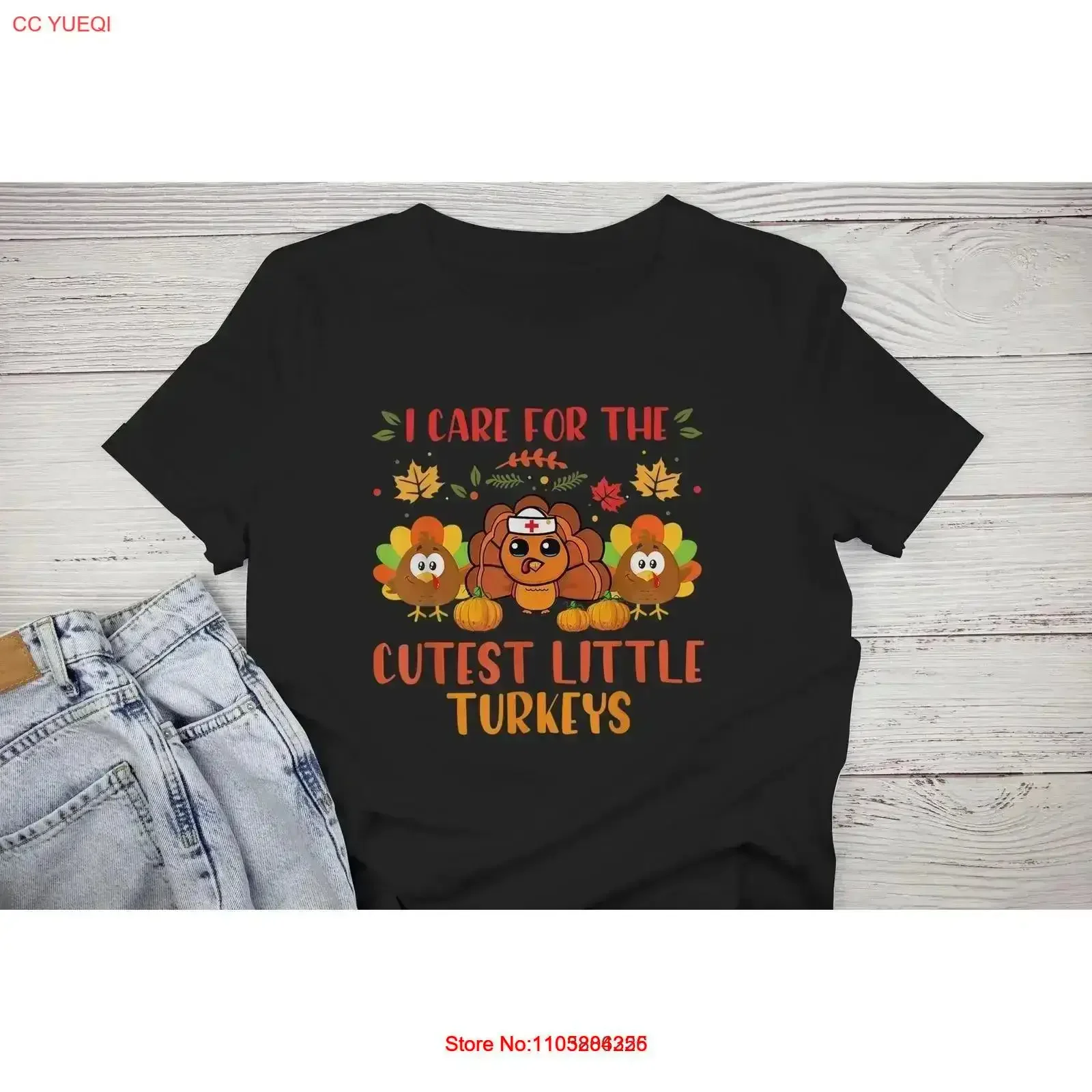 Nurse I Care For The Cutest Little Turkeys Thanksgiving Fall T Shirt vintage Washed Soft designer clothes streetwear homme