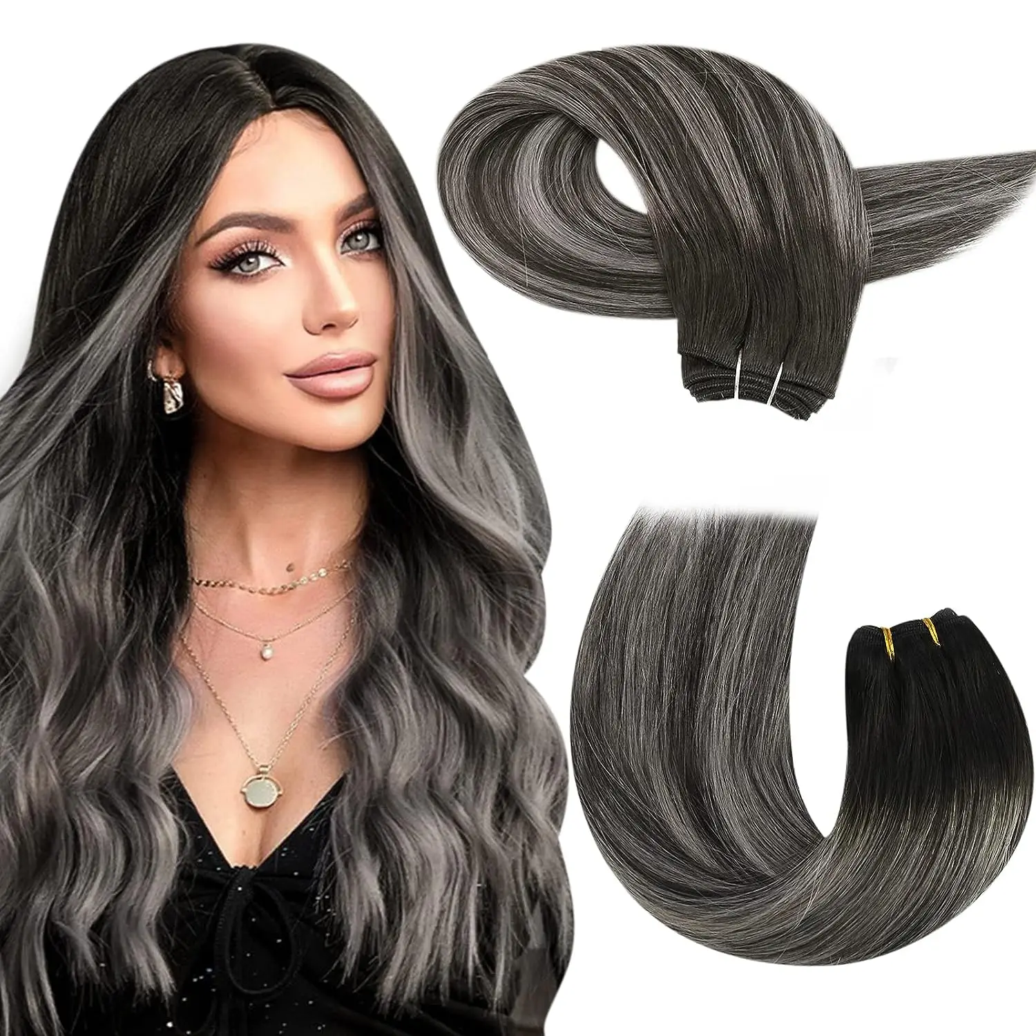 Moresoo Naai in Hair Extensions Weave Haar Menselijke Bundels Machine Remy Haar 100 Gram Dubbele Inslag Zacht Recht Menselijk Haar Inslag