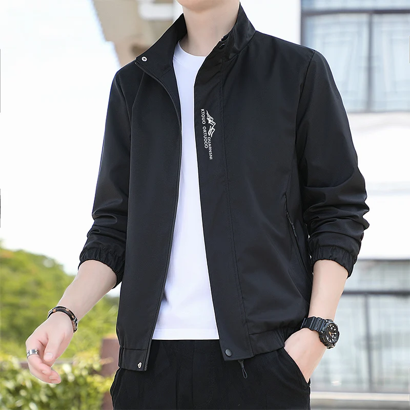 XKWT-Chaqueta de manga larga con cuello de solapa para hombre, abrigo informal Formal, moda de verano
