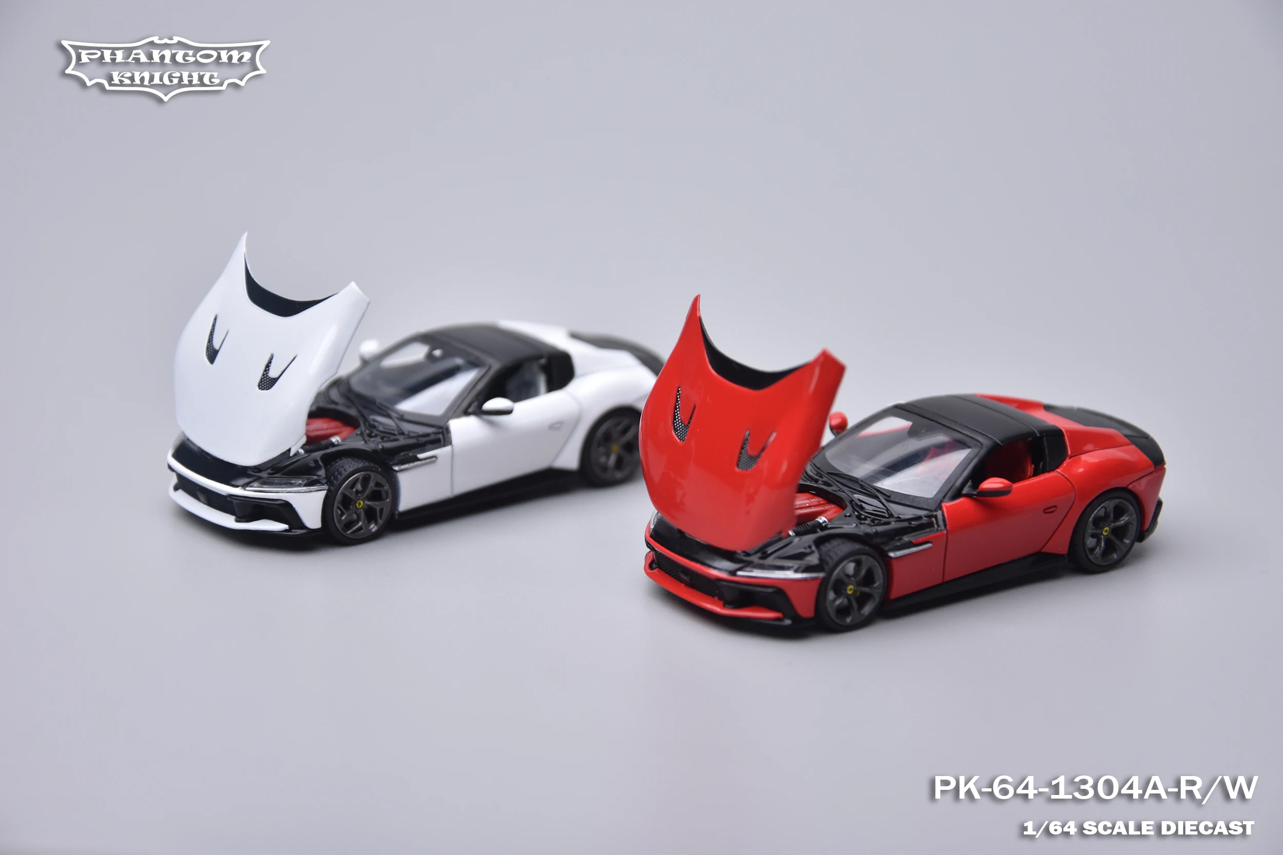 Phantom Knight PK 1:64 12C Spider Bianco Avus / Rosso Corsa Druckguss-Modellauto