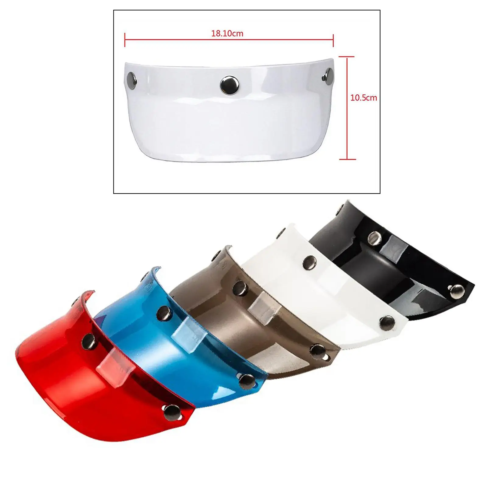 

Motorbike Visor Lens for 3-Snap Motorcycle Open Face s, with