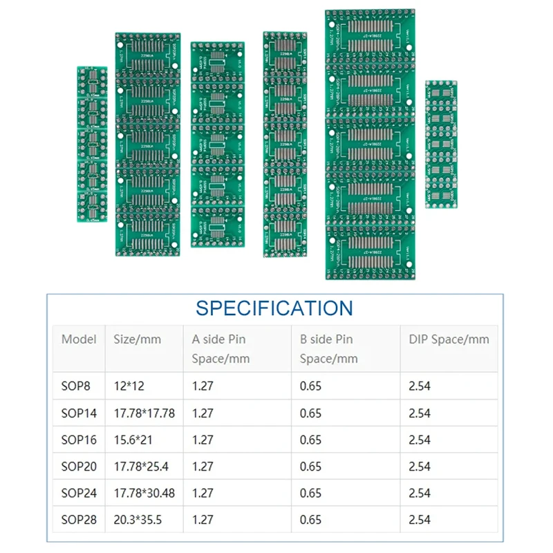 30PCS PCB 보드 키트 SOP24 SOP8 SOP14 SOP16 SOP20 SOP28 SMD DIP 어댑터 컨버터 플레이트 SOP 8 14 16 20 24 28 Ibuw