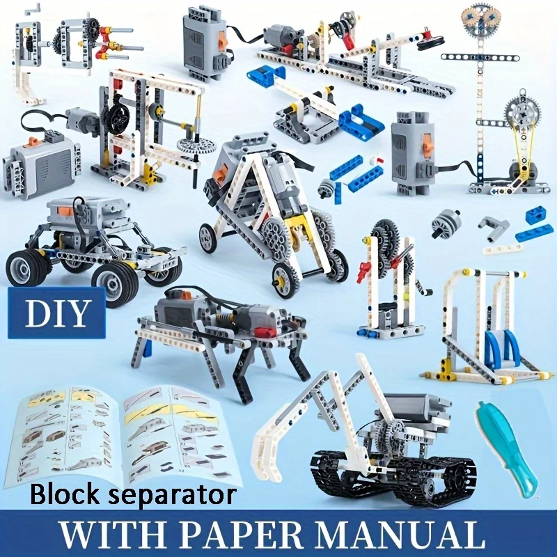 548pcs STEM Robotics Building Blocks Set, Technic Mechanical Gears Construction Kit, Educational Engineering MOC Bricks, Creativ