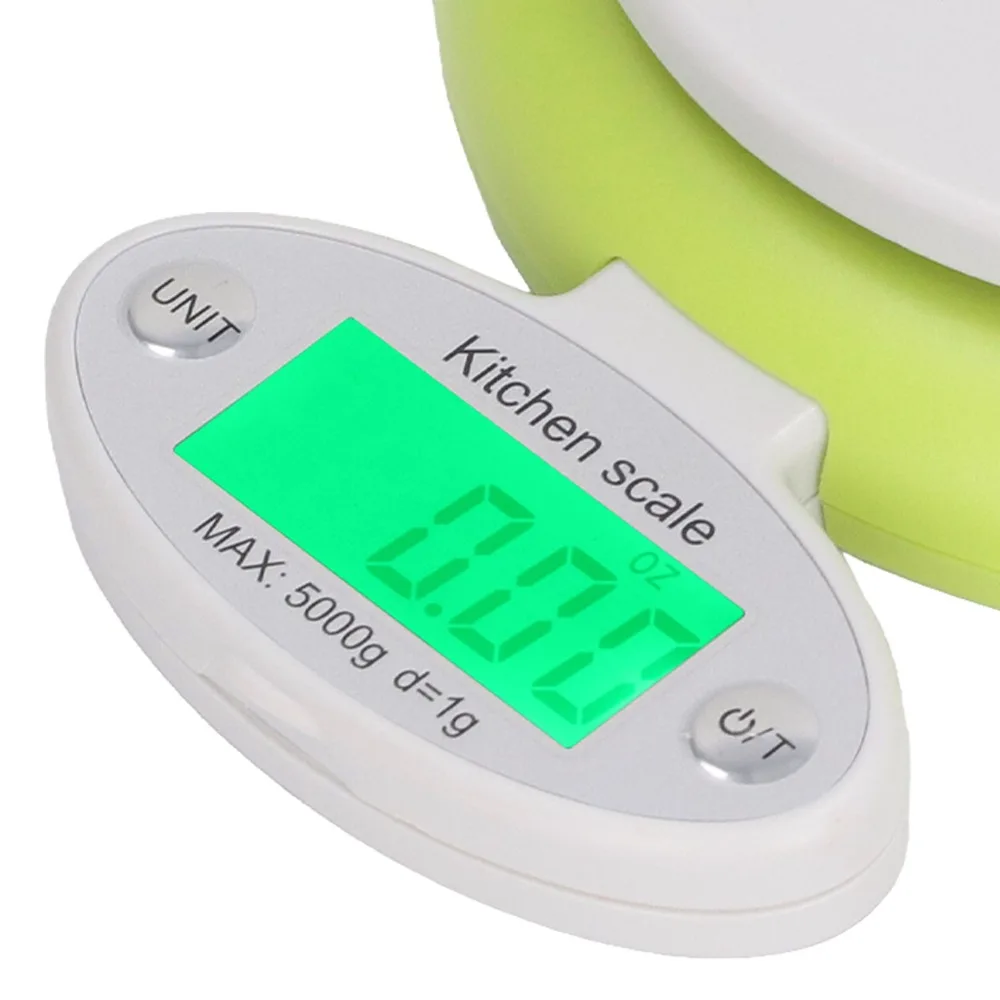 LCD Screen Food Kitchen Scale Tare Function High Accuracy Weighing Scale 5000g/1g Easy To Use Jewelry Weigher