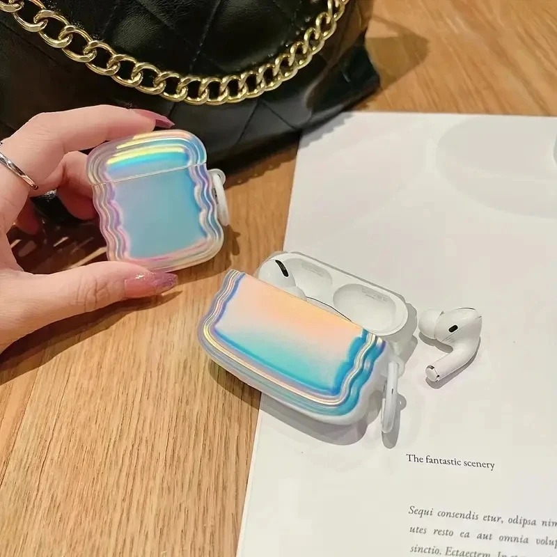 Wavy Silicone Soft Shockproof Cover For Airpids Pro 2nd Cute Wireless Bluetooth Earphone Case for Apple Airpods 1 2 Box