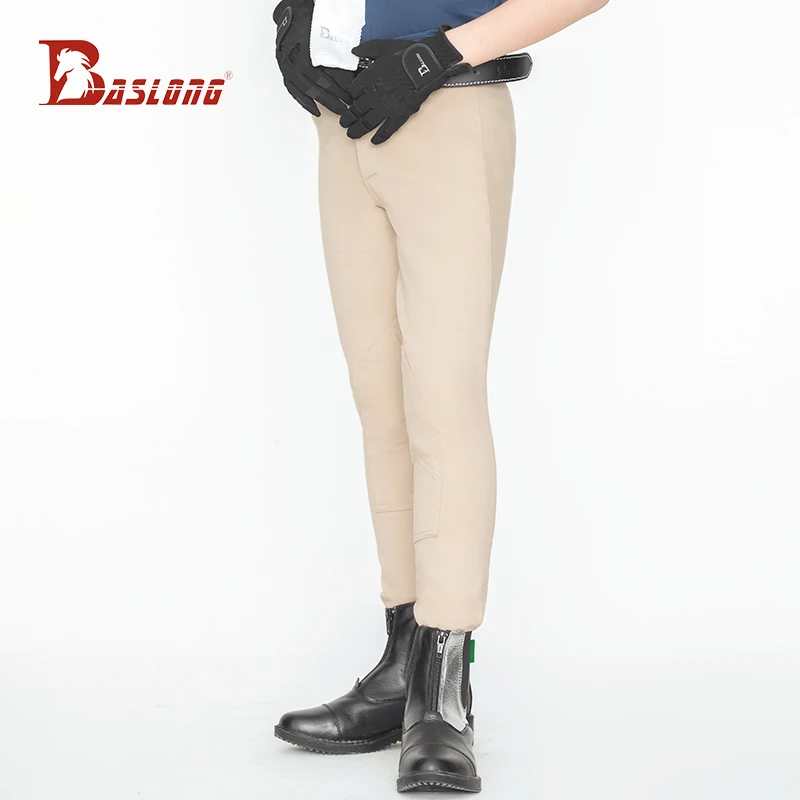Baslong Wiosenne i jesienne spodnie jeździeckie Dziecięce bryczesy jeździeckie w kratę Oddychająca szczupła profesjonalna odzież jeździecka Uprząż