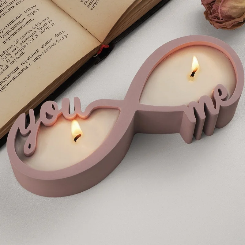 DIY You Me Couple Candle Cup Mirror Silicone Molds Gypsum Aromatherapy Container Jewelry Storage Can Resin Mold Home Handicrafts — zdjęcie 4