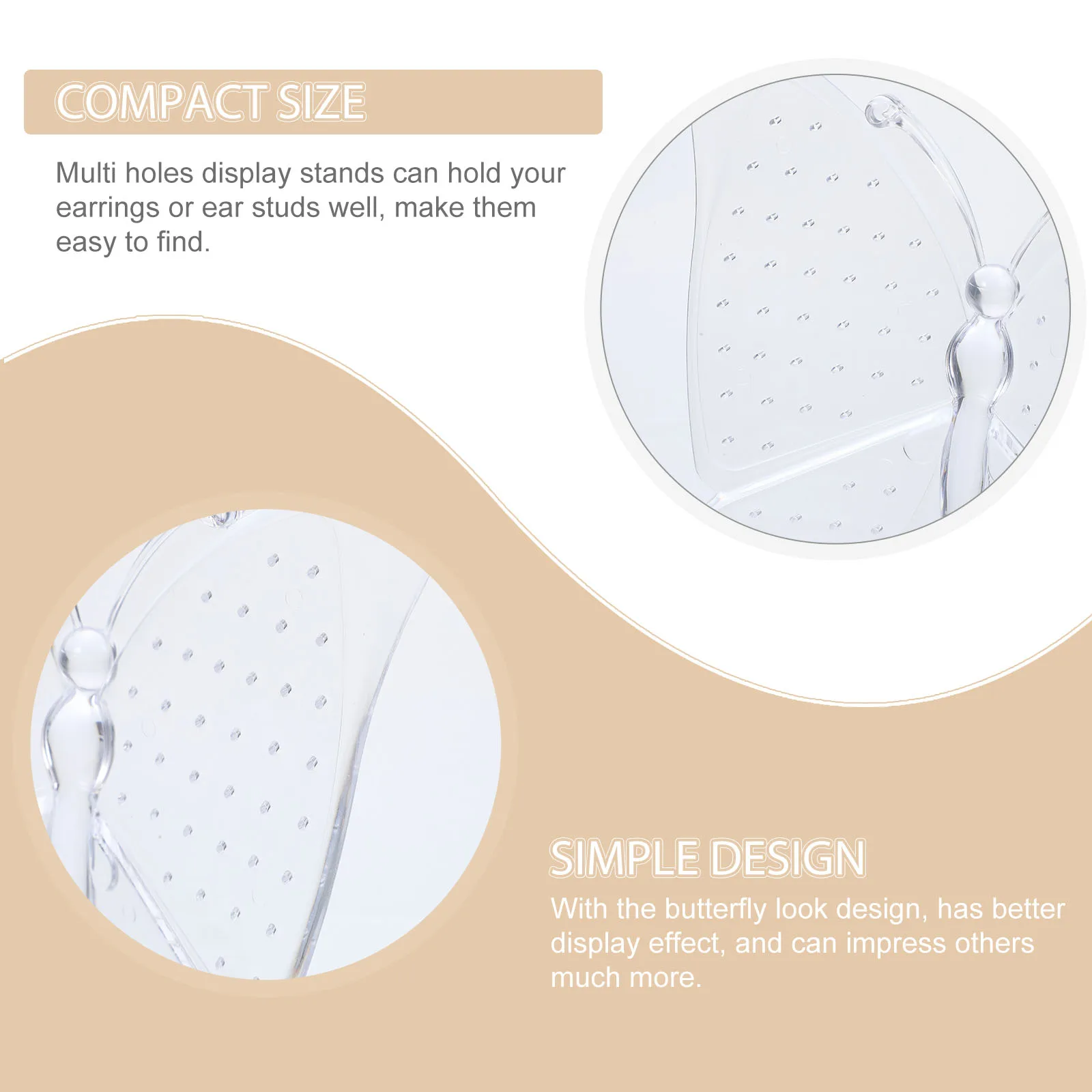 

Display Jewelry Organizer for Women Multi Holes Storage Transparent Stand Holder Desktop Use Small for Girls