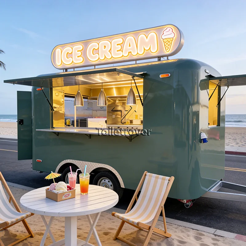 Custom Foldable Container Food Truck Pizza Fast Food Truck Trailer Fully Equipped Mobile Food Cart Trailer for Wedding