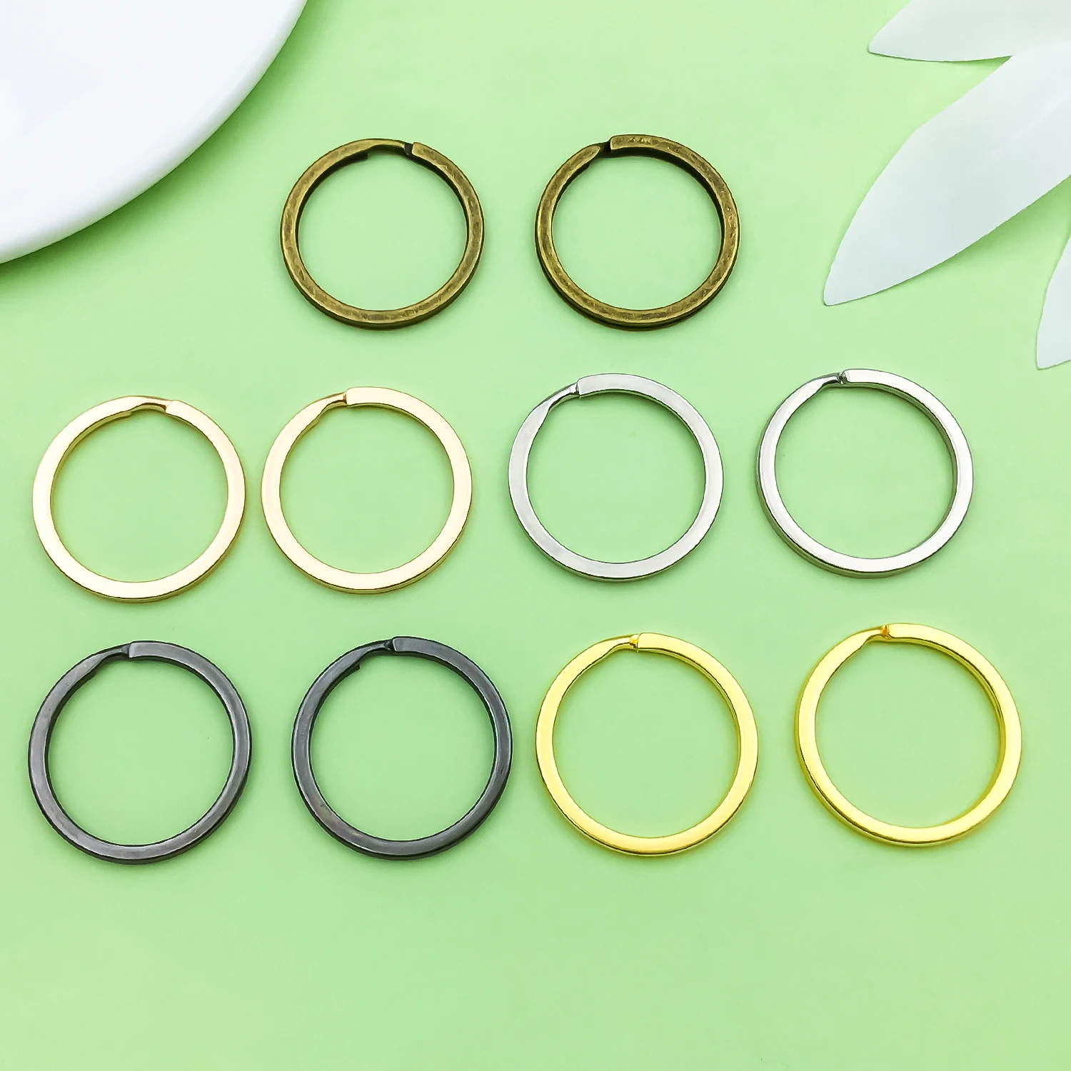 20pcs 30mm Key Rings Round O Ring Clasps Metal Push Gate Rings For Handmade Keychain Bag Pendant Strap DIY Accessories