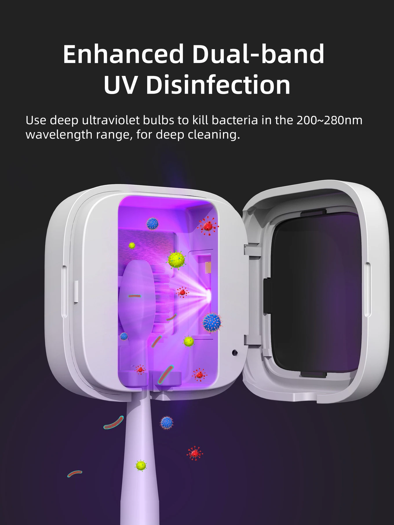 Travel portable mini UV toothbrush disinfector drying disinfection box disinfection rack safety toothbrush disinfection box
