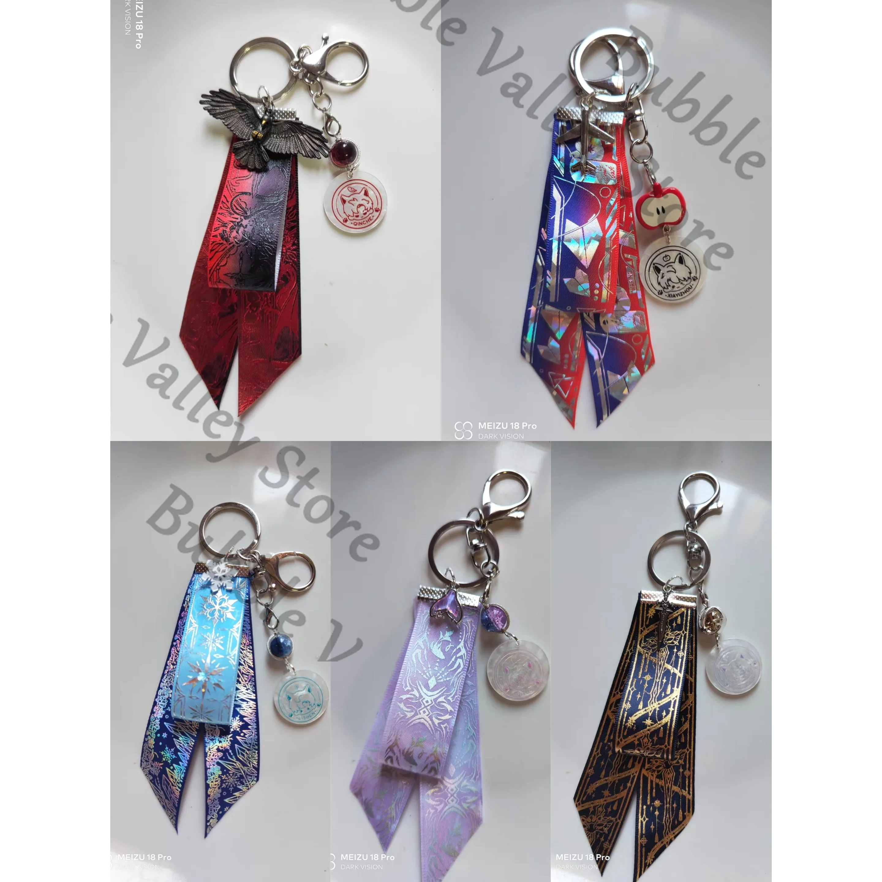 Anime Love and Deepspace Sylus Caleb Zayne Rafayel Xavier Cosplay ruban fait à la main sac pendentif porte-clés dessin animé porte-clés cadeau de noël