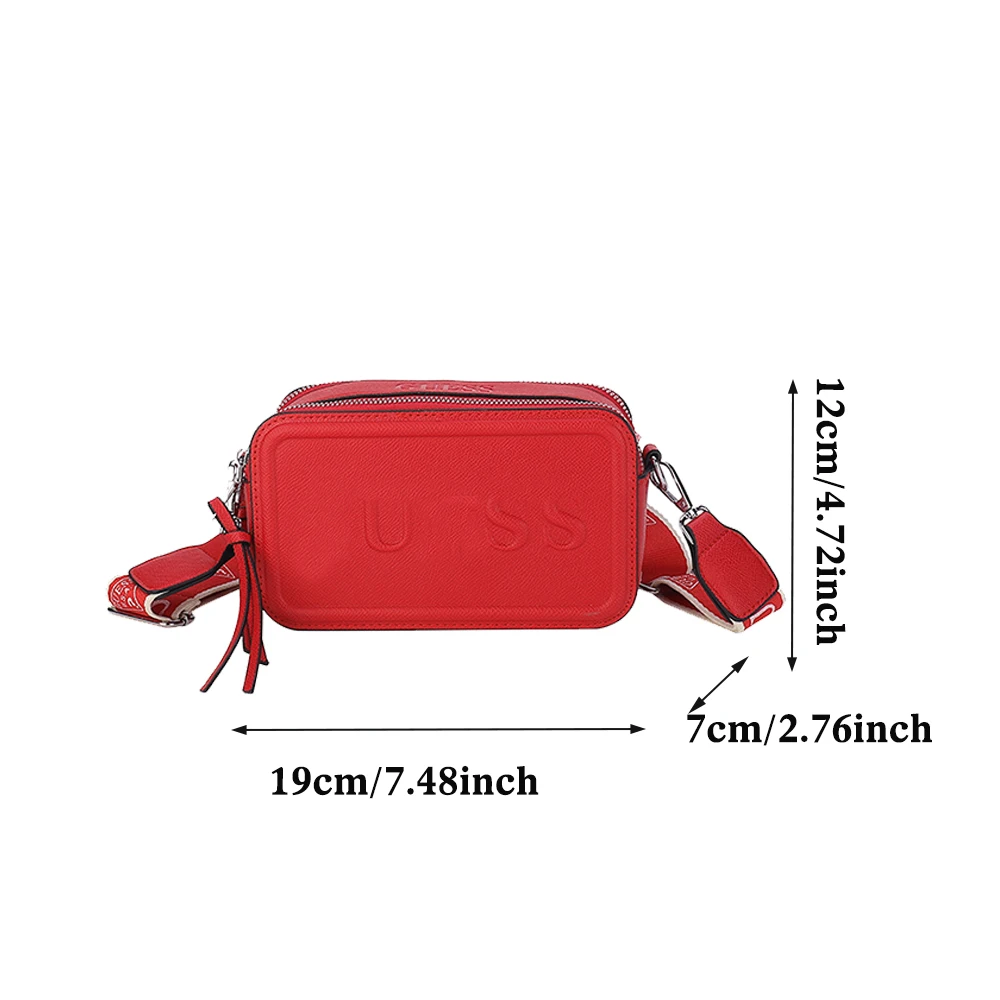 Minimalist Small Square Bag Crossbody Bag for Girls Adjustable Strap Multi-Layered for Daily Use Chic Mini Shoulder Bag