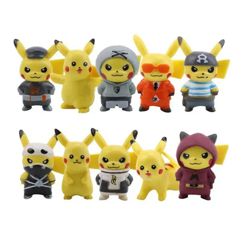 10 Pcs Set Pokemon Figures Cartoons Anime Figure Pikachu Pocket Monster Mini Toy Doll Action Model Children Christmas Gifts