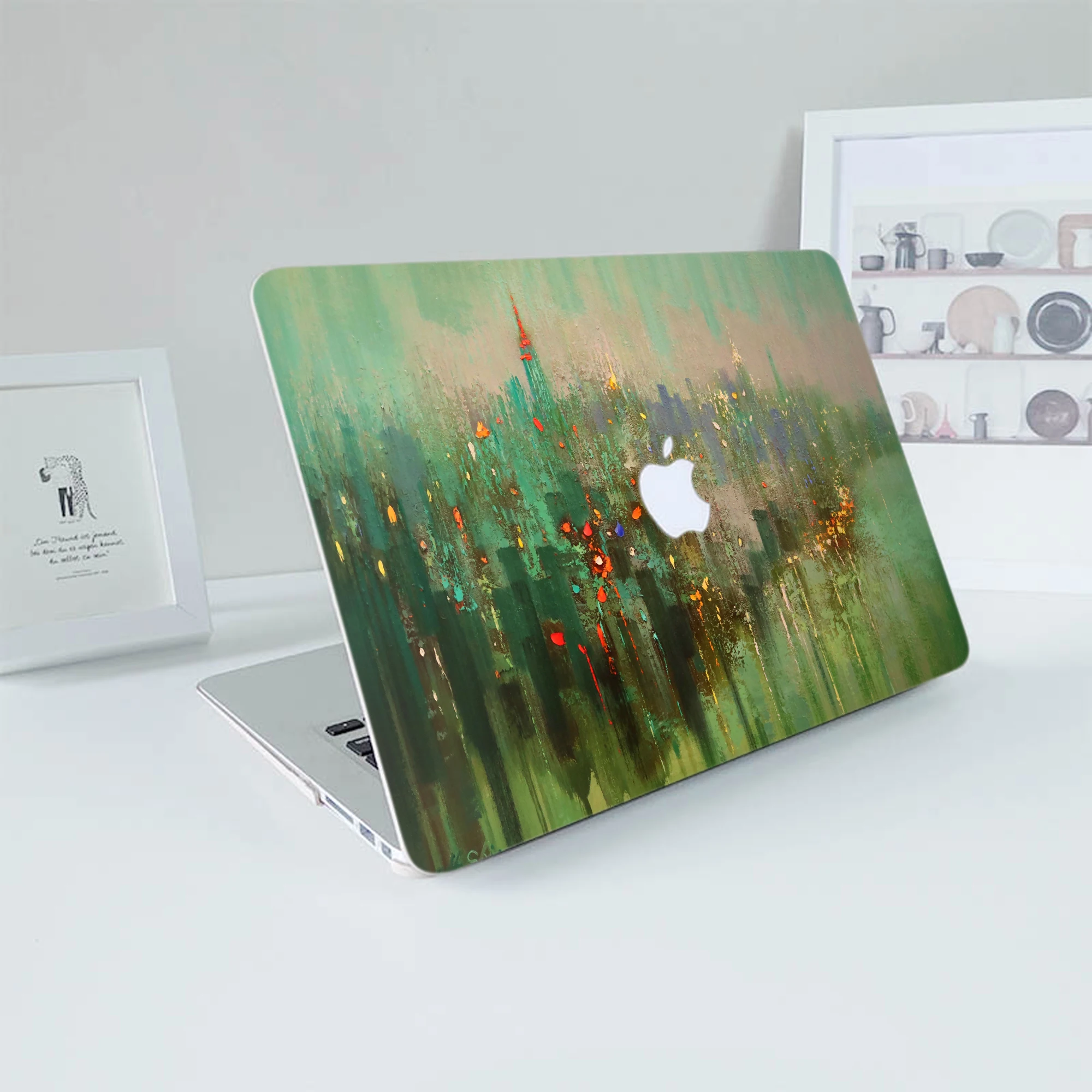 Green Fog New York Laptop Case For Macbook Air 13 M2 2022 A2681 A2337 A2179 A2338 M1 Chip Pro A2289 Macbook A1466 Latest Version