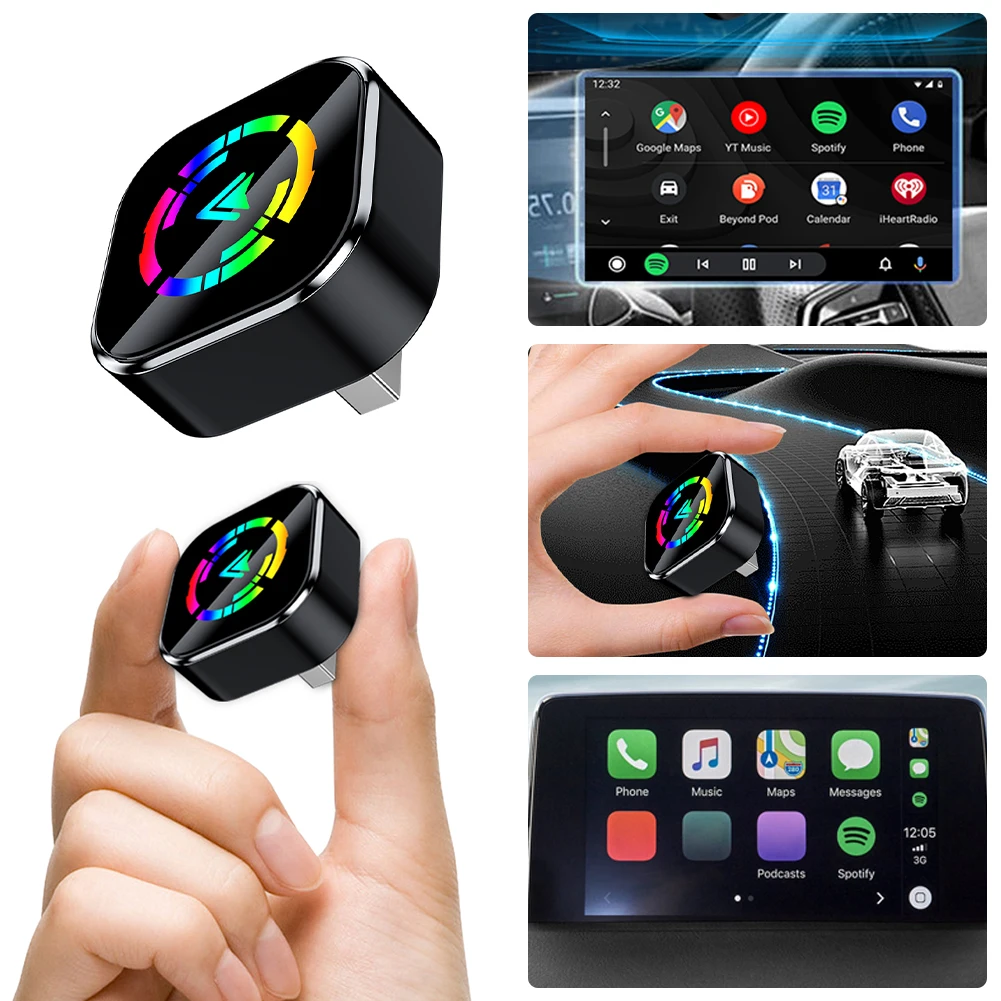

2 в 1 AI Smart Box BT 5.0 Auto CarPlay Dongle Auto Connect Smart Mini Adapter Box для проводных автомобильных систем OEM CarPlay Android Auto
