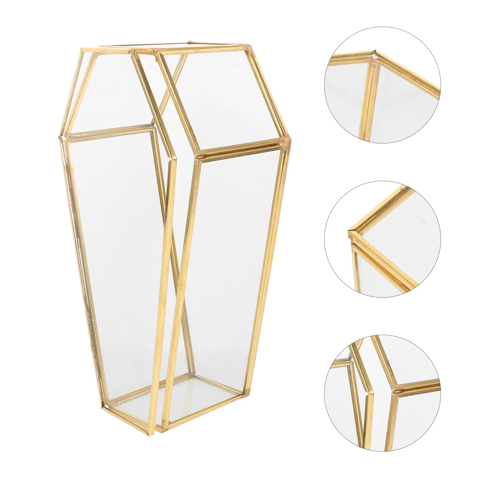 

Мини-стеклянная витрина для гроба для хранения ювелирных изделий, колец, декор на Хэллоуин, готическая коробка для безделушек, витрина на память, сувениры для вечеринок