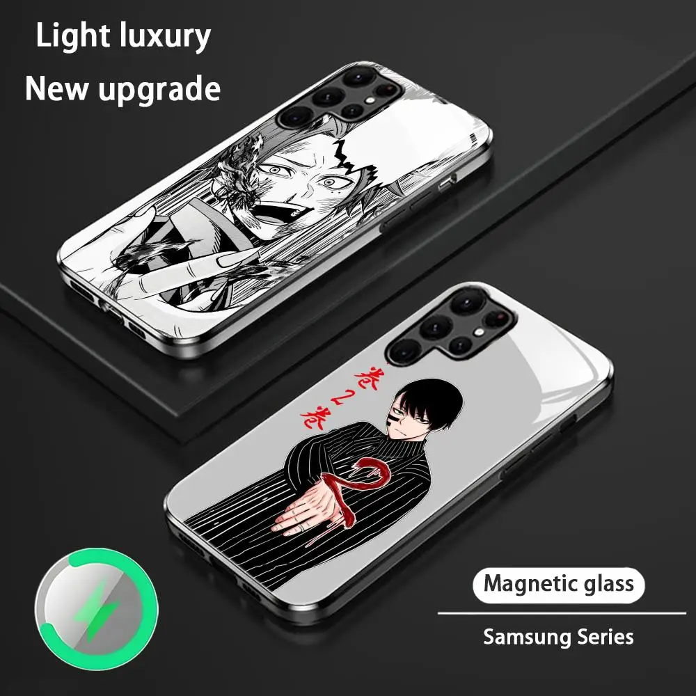 حافظة لهاتف سامسونج S25 S24 S23 S22 S21 S20 Plus Ultra Note20 حافظة مغناطيسية زجاجية