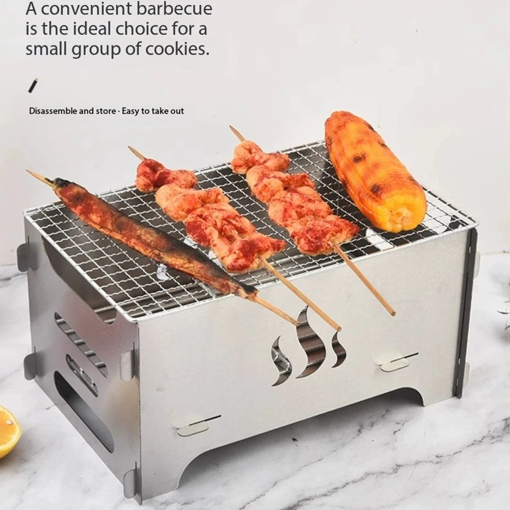 

Portable Wood Burning Camp Stove, Stainless Steel Ultra-Light Folding Pocket Stove for Camping Hiking Fishing Picnic & Emergency