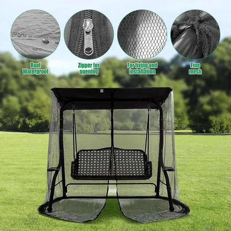 Outdoor swing Mosquitoes Netting Cooling Swing Seat Bugs Cover Garden Double Swing Chair Mosquito Net Curtain For Home Garden