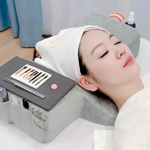 Imagen 2 del producto Almohada de extensión de pestañas en forma de U, almohadas de injerto de pestañas de espuma viscoelástica, herramienta de belleza para soporte de cuello, accesorios de salón de pestañas