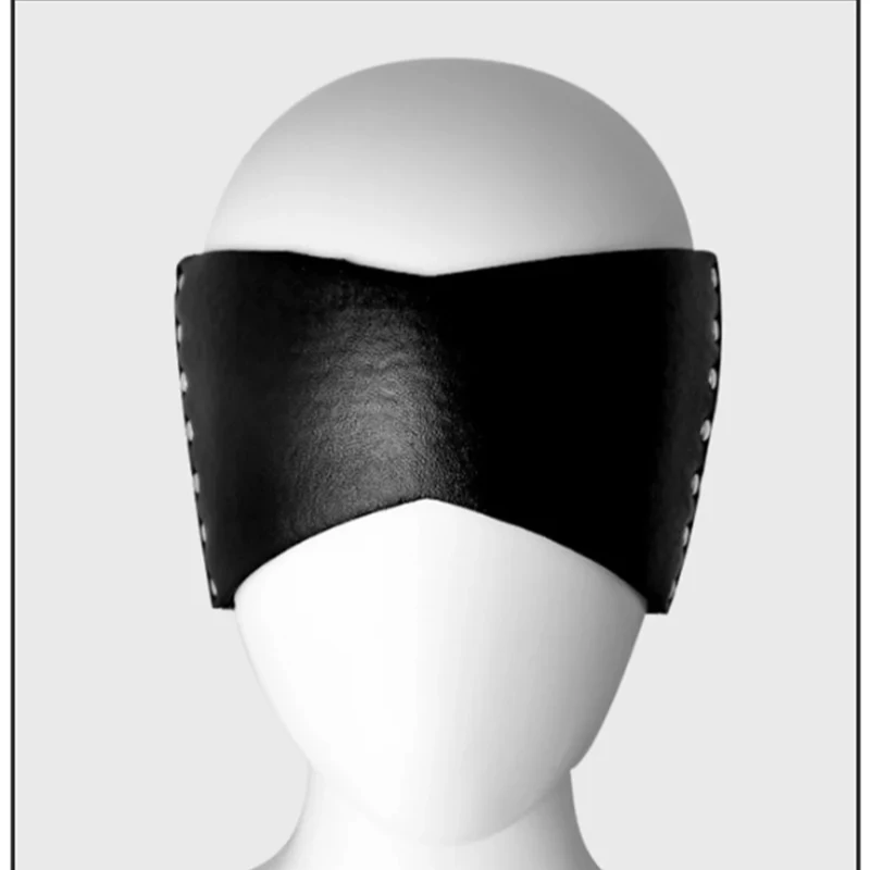 Cosplay de cuero negro con los ojos vendados, moda Sexy, parche en el ojo para adultos, disfraz de fiesta, accesorios de juego de rol, Juguetes sexuales para hombres y mujeres, juegos para adultos