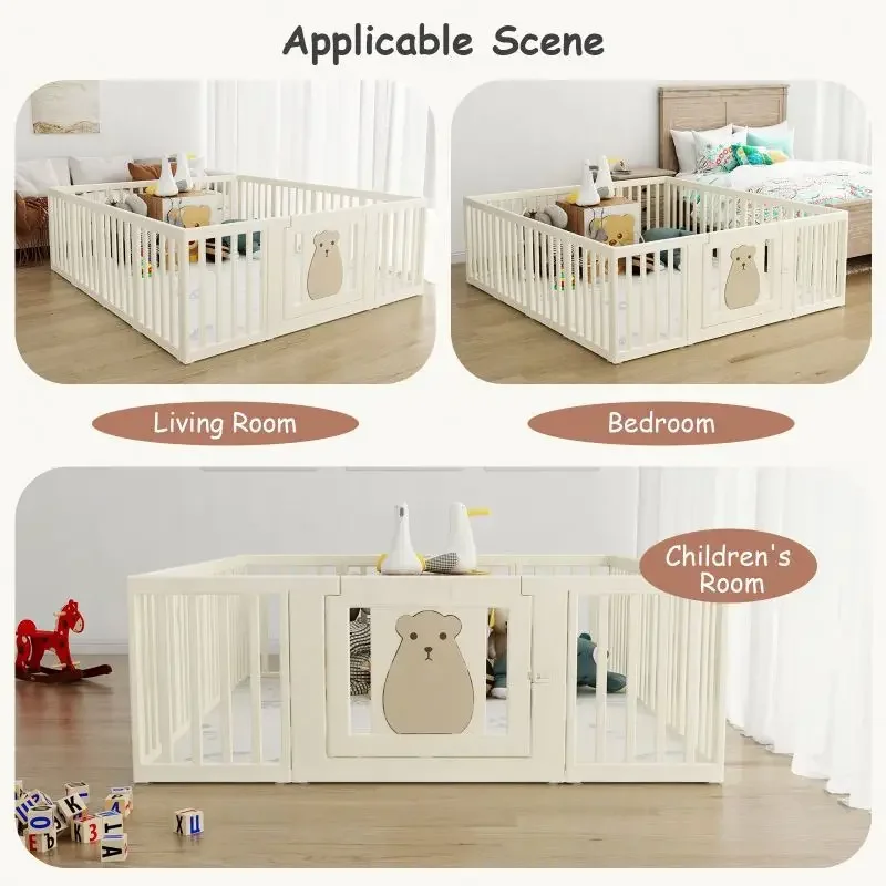 Kids Cribs Baby Playpen for Children with Mat Large Playard for Toddler