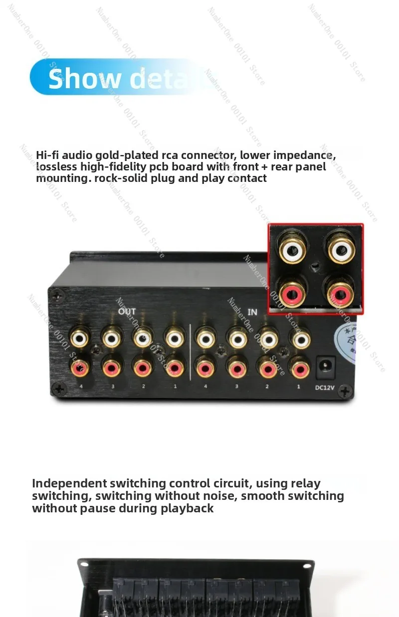Lossless Audio Switcher 4 In 4 Out Four Input Four Output Conversion Distribution Hifi Audio Signal Adapter