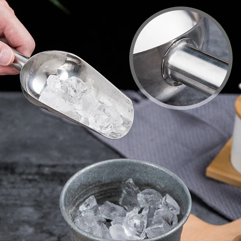 

Household Thickened Stainless Steel Ice Shovel Multi-Functional Handheld Flour Grain Spatula Metal Durable Portable Ice Shovel