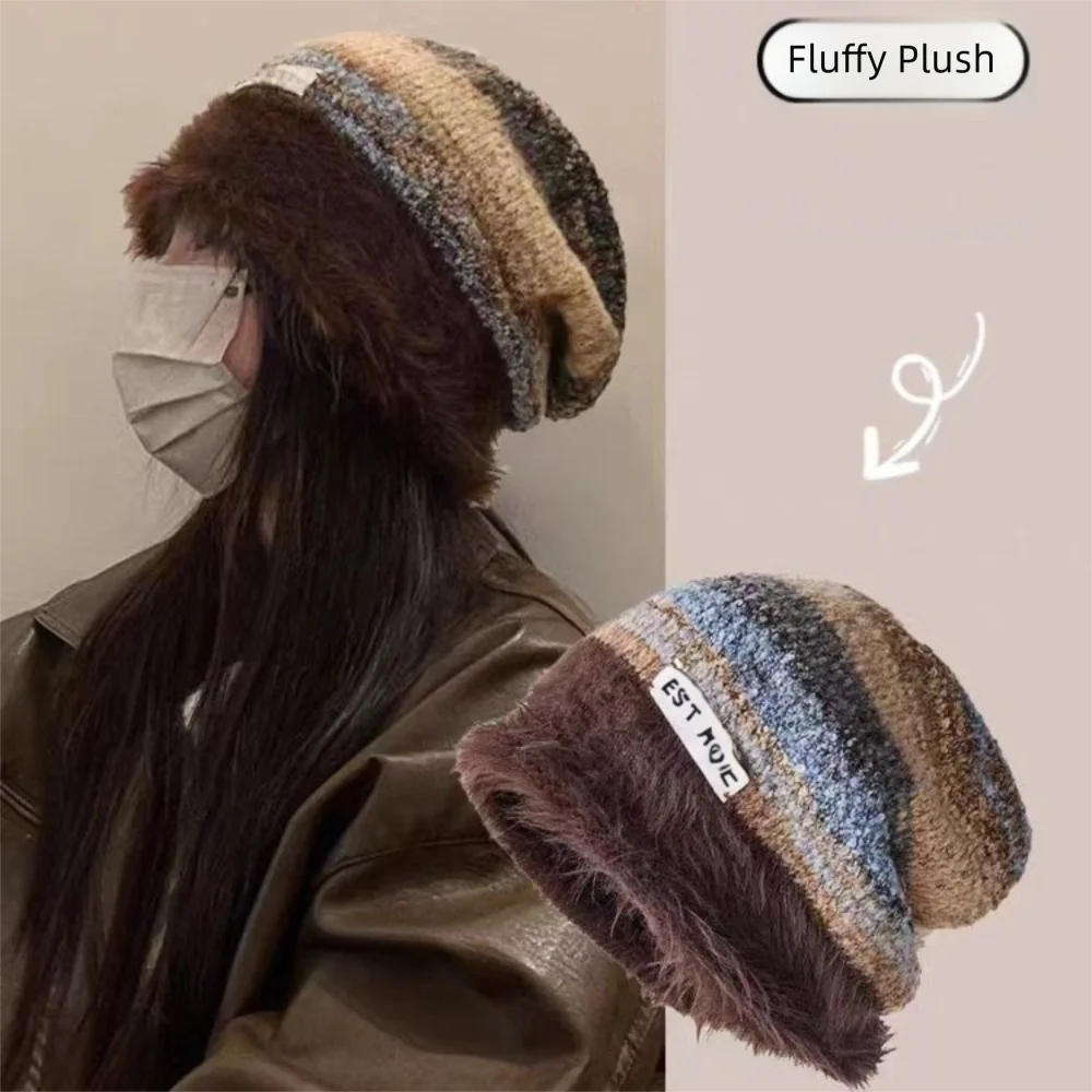 أزياء يندبروف محبوك قبعة الباردة والدليل على الدافئة السترة قبعة أفخم سدادات حماية الأذن قبعة الخريف الشتاء