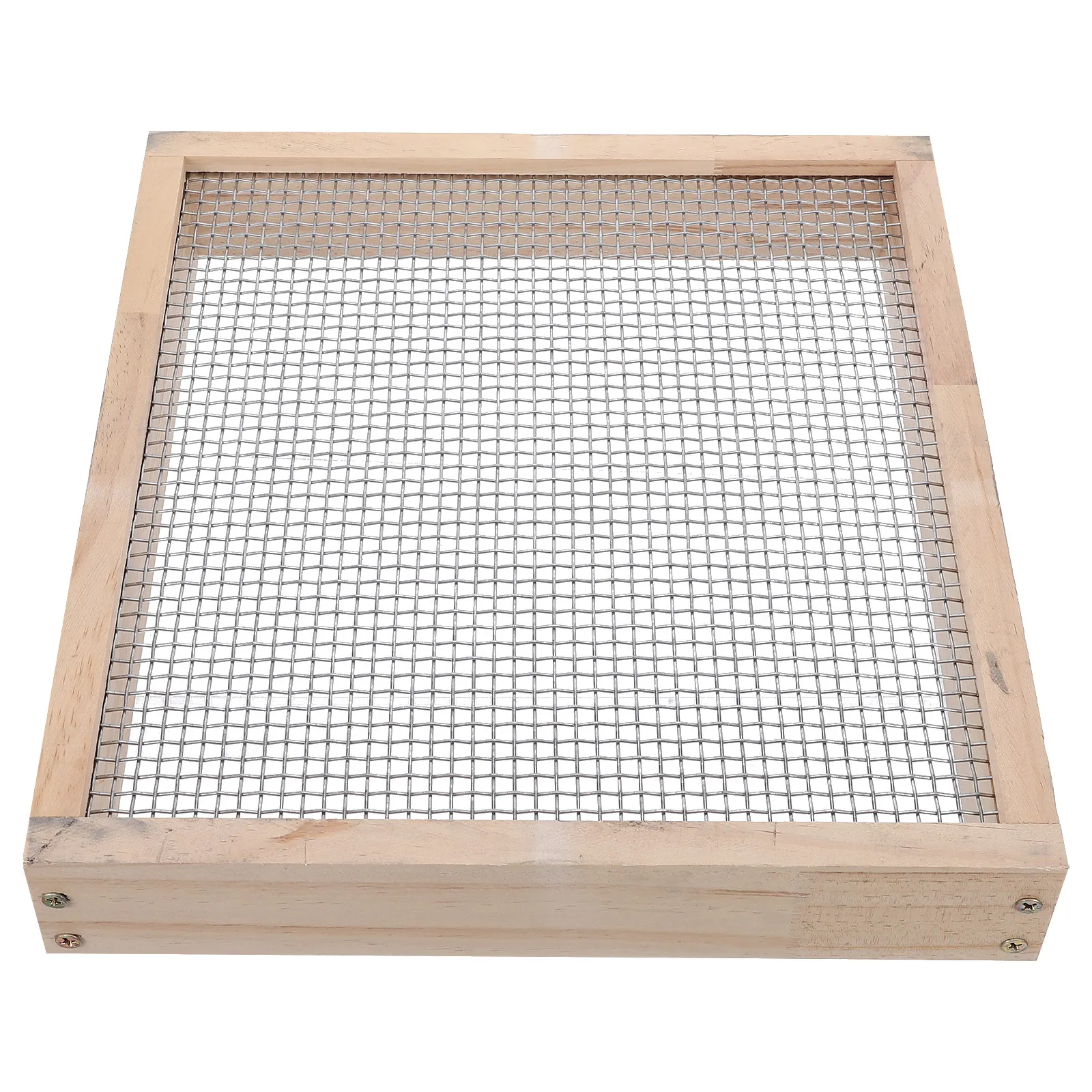 Wood Soil Sifter Natural Wood Dirt Sifter 12 Inch Garden Compost Sifting Pan for Soil Rocks Gravel Sand Garden Sieve
