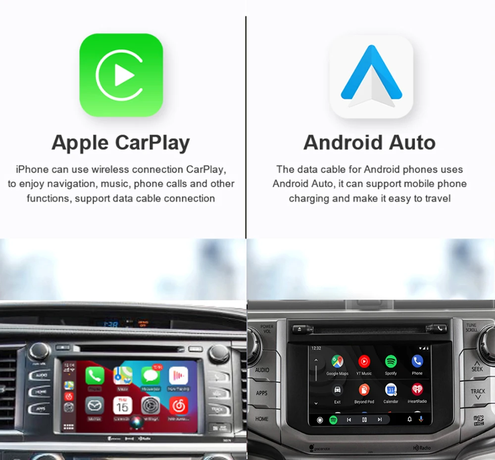 وحدة أوتوماتيكية لاسلكية تعمل بنظام أندرويد Apple Carplay لتويوتا 2014-2019 كامري كورولا هايلاندر تندرا أوريس بريوس RAV4 أفينسيس فيرسو