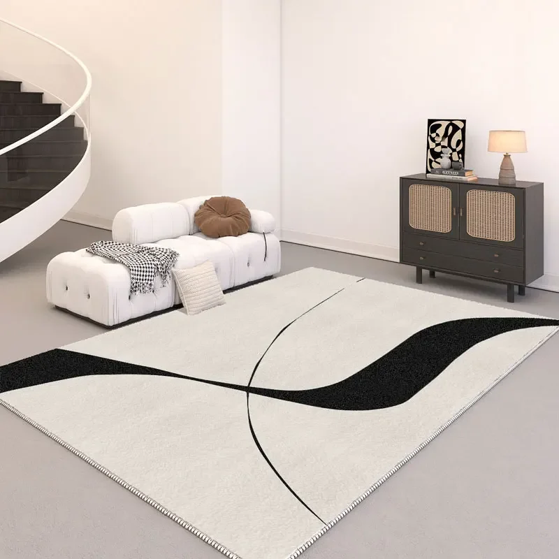 Imagem -02 - Francês Creme Sala Decoração Tapete de Grande Área Tapetes Minimalistas para o Quarto Tapete de Pelúcia Lavável Soft Soft Soft Lounge Mat