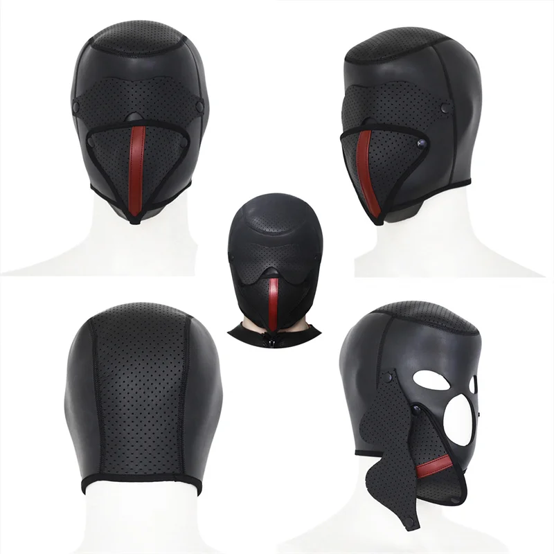 Masque de ixen Cuir avec Bec d'Aigle pour Homme, Équipement de Sauna, Cosplay d'Halloween, Capuche Complète Recouverte, Masques Parfaits avec les Yeux Bandés, Accessoires Sexy