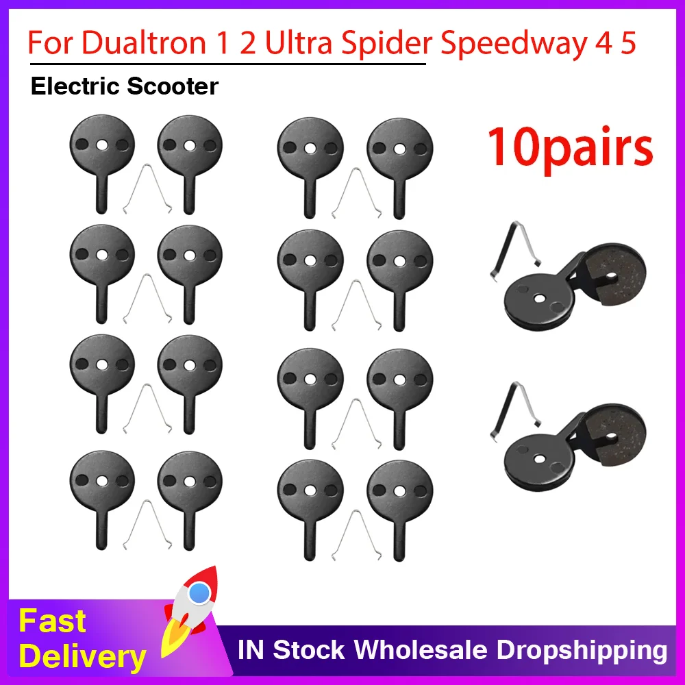 4/10 Pairs Semi-Metallic Disc Brake Pads for Dualtron 1 2 Ultra Spider for Speedway 4 5 E-Scooter 10 Inch Scooter Brake Parts
