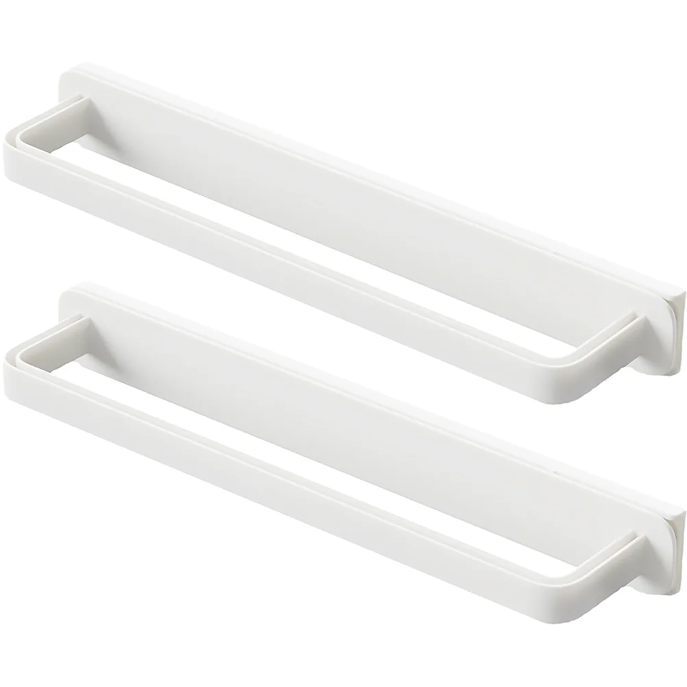 

2 Pcs Hangers Sliding Rack Decorative Clothes Adhesive Toilet Paper Holder Pull Towel Racks White Shower Accessories Baby