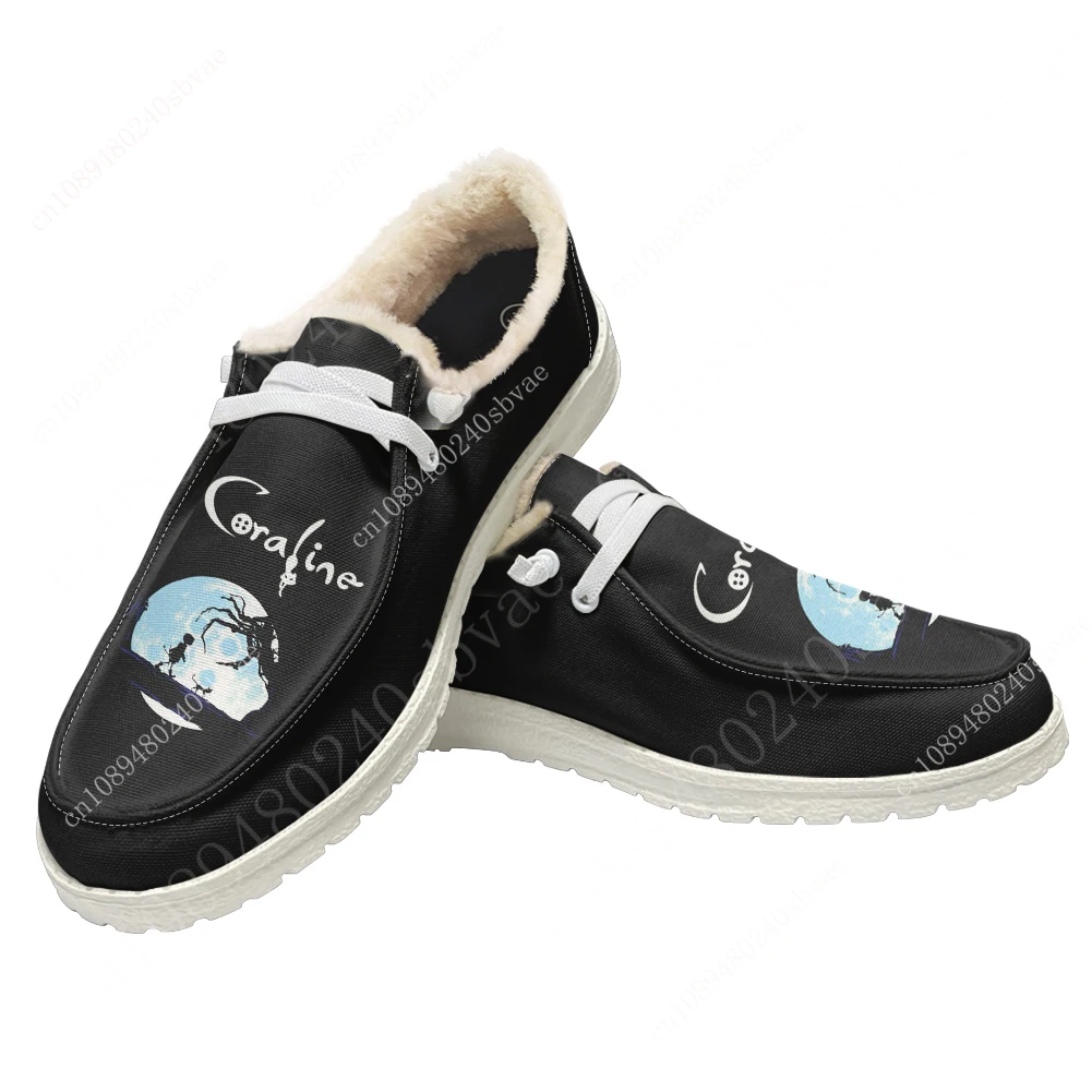 Coraline The Secret Door Plush Flat Shoes Breathable Outdoor Sneakers Lightweight Shoes Custom shoes Footwear Custom Made Shoe