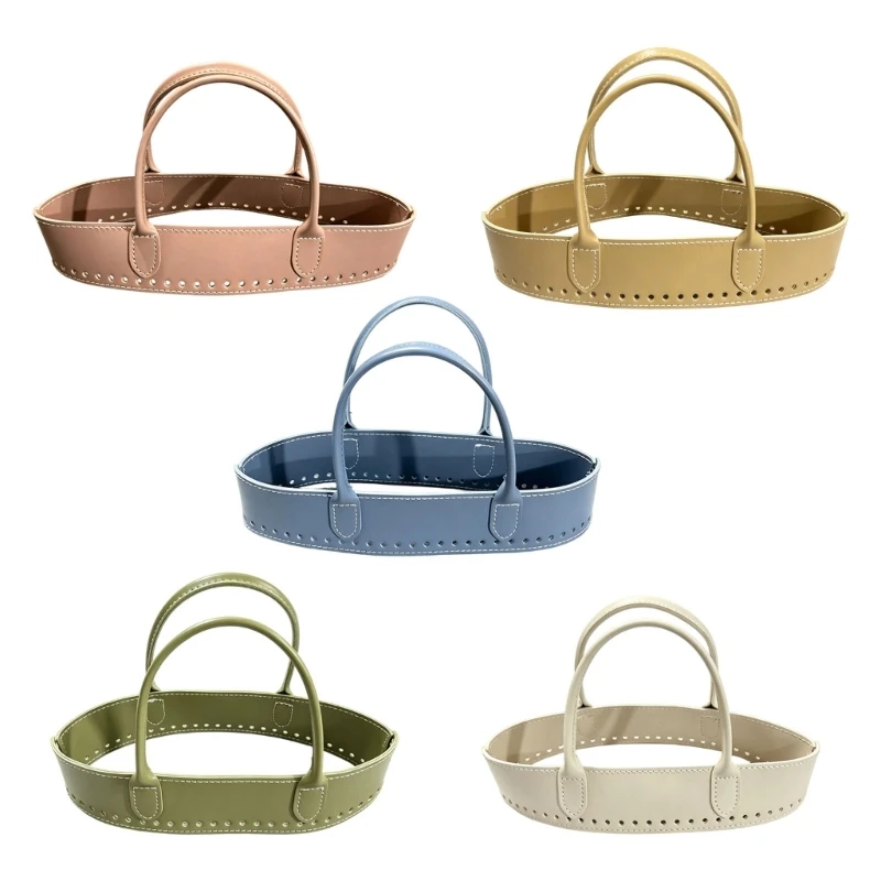 50LE PU Leather Crochet Bag Strap Handwoven Purse Bag Hardware For Crocheted Handbag