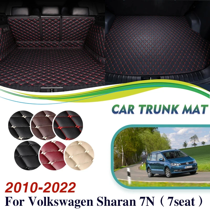 

Автомобильные коврики для заднего багажника VW Volkswagen Sharan 7N 2010 ~ 2022, заднее кресло, автомобильные кожаные коврики Tapis De Sol, автомобильные аксессуары