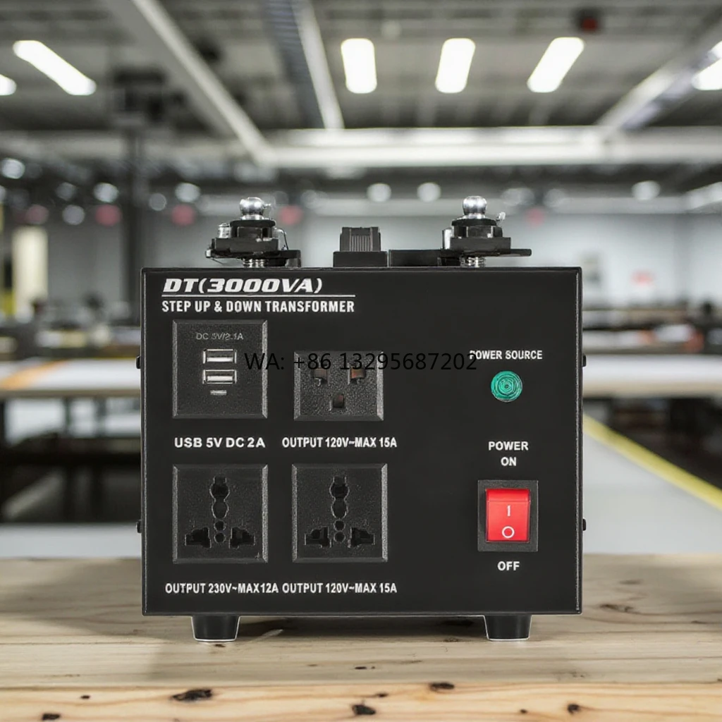 

Custom DT-3000VA Single Phase Power Transformer 110v to 220v Voltage Step Up/Down Aluminum Material 50Hz Frequency