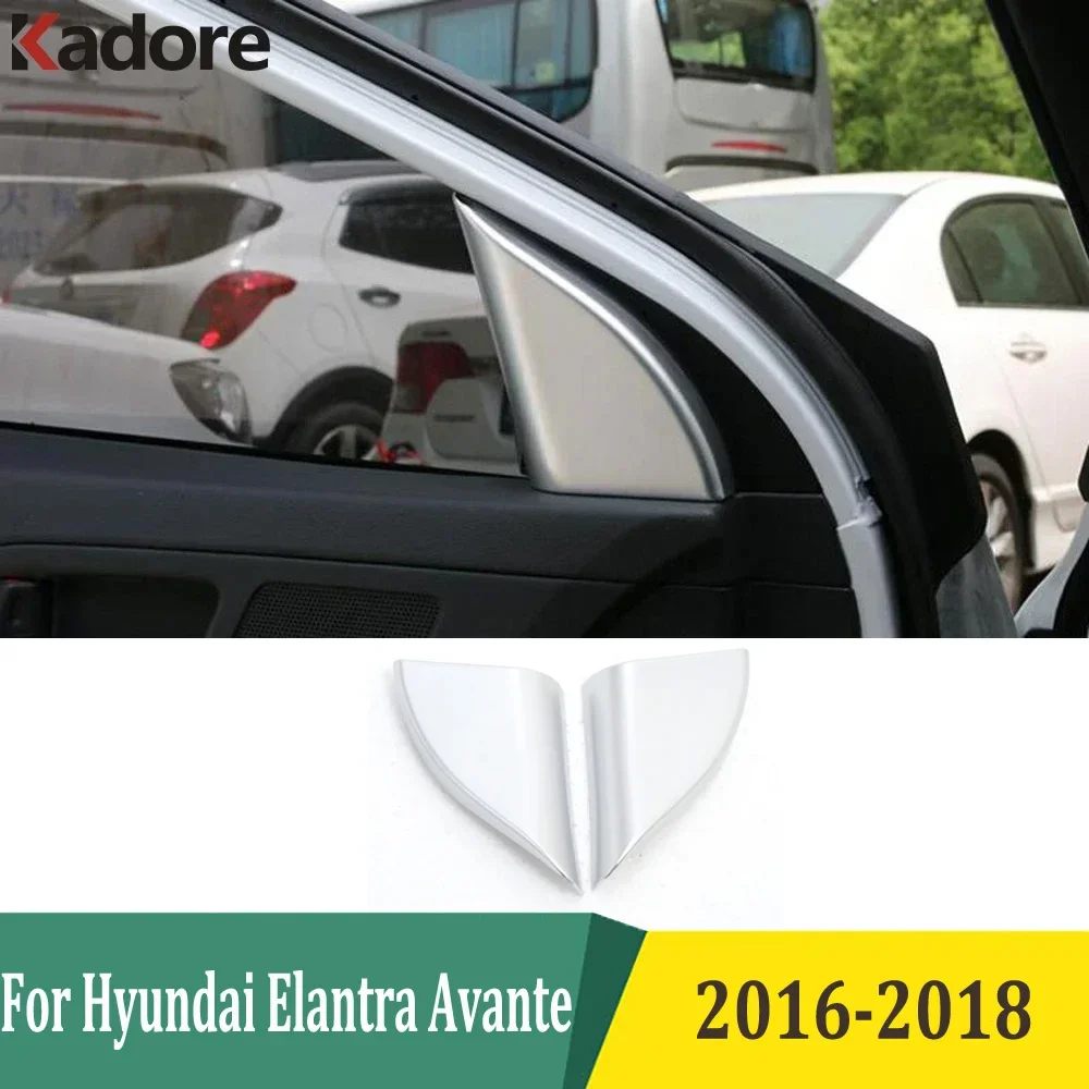 For Hyundai Elantra Avante 2016 2017 2018 Car Front Window A Pillar Triangle Cover Trim Sticker Interior Accessories Matte