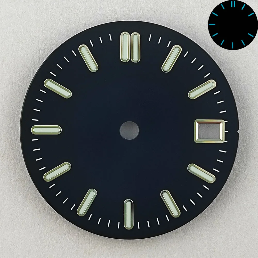 

29mm NH35 dial NH35 watch dial blue-green luminous suitable for NH35 movement NH35 watch hands