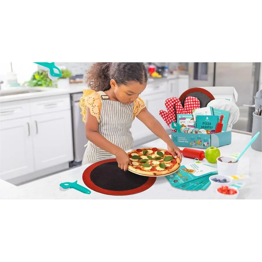 جونيور. مجموعة أدوات طبخ البيتزا الحقيقية المثالية للأطفال، مجموعة خبز DIY الممتعة، نشاط جذعي للأعمار من 4 سنوات، أدوات بيتزا للتعلم البصري، جي رائع #3