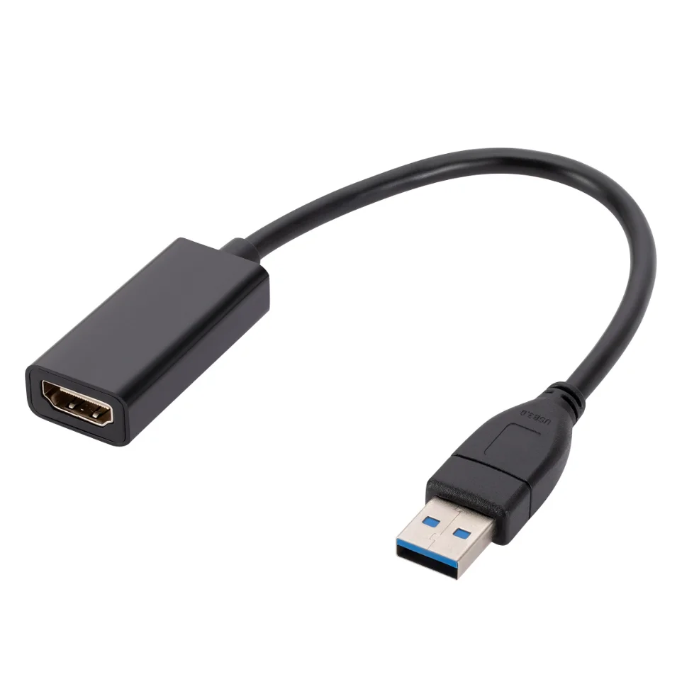 USB to HDMI 호환 어댑터, 1080P USB 3.0 to HDMI 비디오 컨버터, Windows 7 8 10 PC 노트북 데스크탑 모니터 프로젝터 HDTV