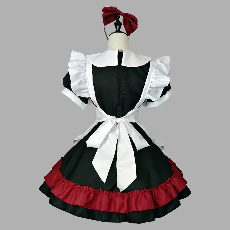 Fantasias de Cosplay Anime para Mulheres, Roupa de Halloween Preto e Vermelho, Show de Animação, Interpretação de Empregada Malvada, Vestido Lingerie Sexy