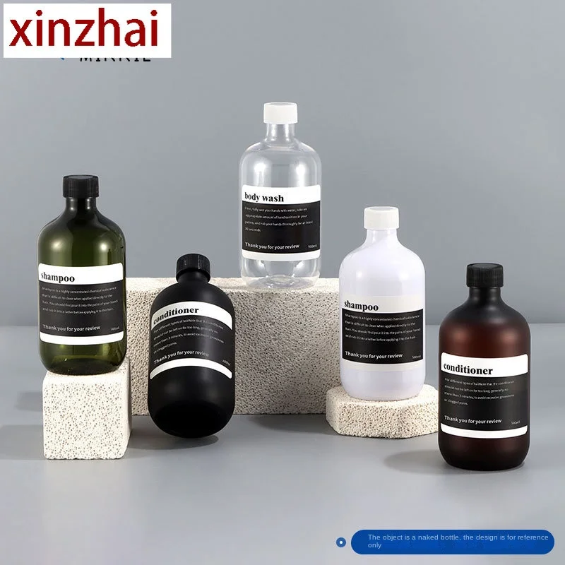 1PC 500Ml plastic bottle transparent pet empty bottle with lid shampoo body wash cosmetics sub-bottle  hand soap bottle