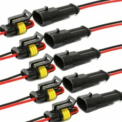 New 10pieces 5 Pairs Waterproof Male Female Electrical Connectors Plug 2-Pin Way With Wire For Car Motorcycle Scooter Marine