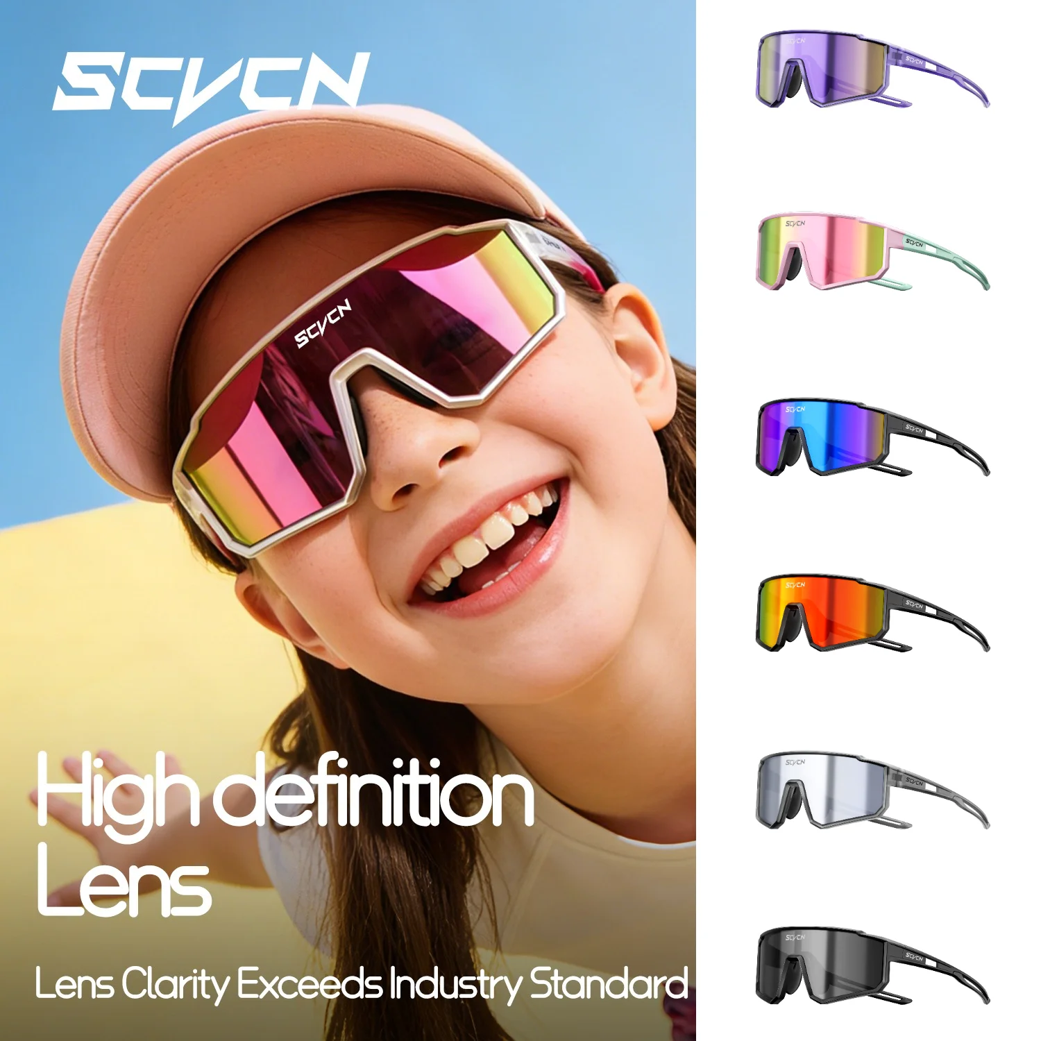 SCVCN Kids Sports Sunglasses Baseball Child  Bike Cycling Glasses UV400 Boys Girls Small Size Glasses Fashion Protection 2026