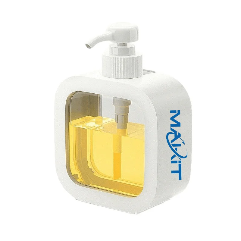 

Makit 1pc Large Capacity Empty Press Dispenser Bottle, Refillable Container for Hand Wash, Laundry Detergent,
